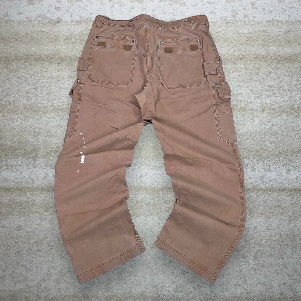 Vintage 90s Duluth Trading Cargo Pants 38x32 Baggy Fit Tan Canvas Work Wear